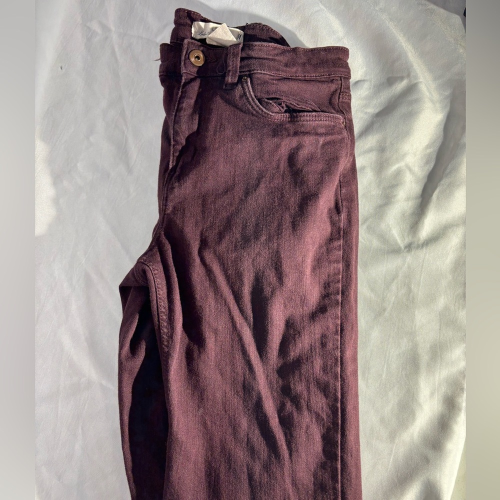 Maroon skinny jeans high waisted